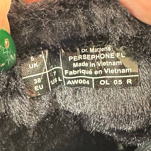 Dr. Martens Persephone Milled Nappa Chunky Heel Boots Faux Fur Lined Size 7 - Picture 6 of 8